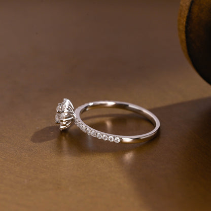 2 CT Emerald Pave Moissanite Engagement Ring
