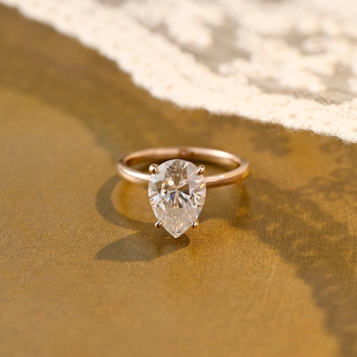 2 CT Emerald Pave Moissanite Engagement Ring
