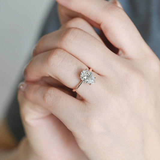 2 CT Emerald Pave Moissanite Engagement Ring