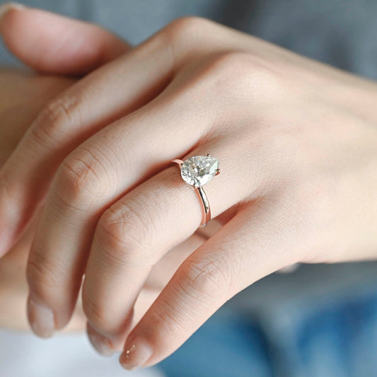 2 CT Emerald Pave Moissanite Engagement Ring