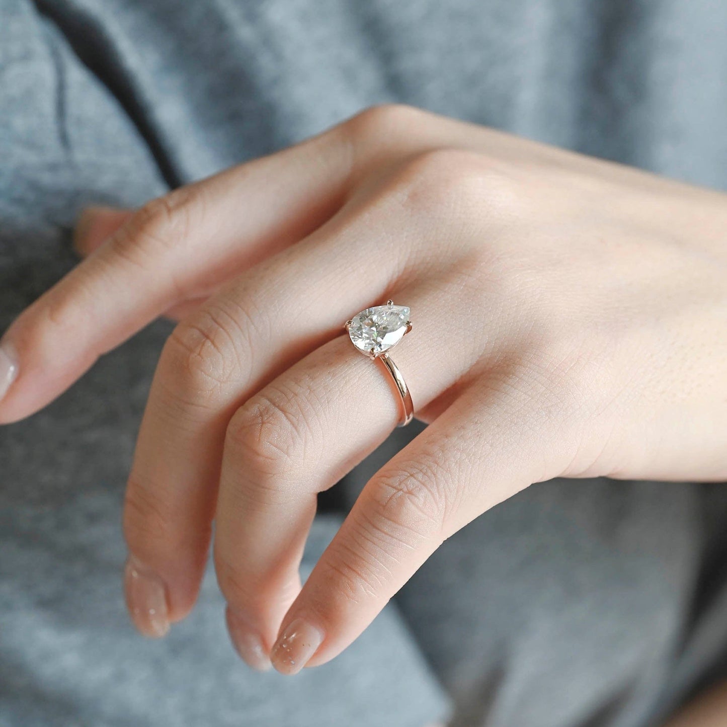 2 CT Emerald Pave Moissanite Engagement Ring