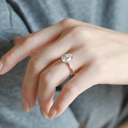 2 CT Emerald Pave Moissanite Engagement Ring