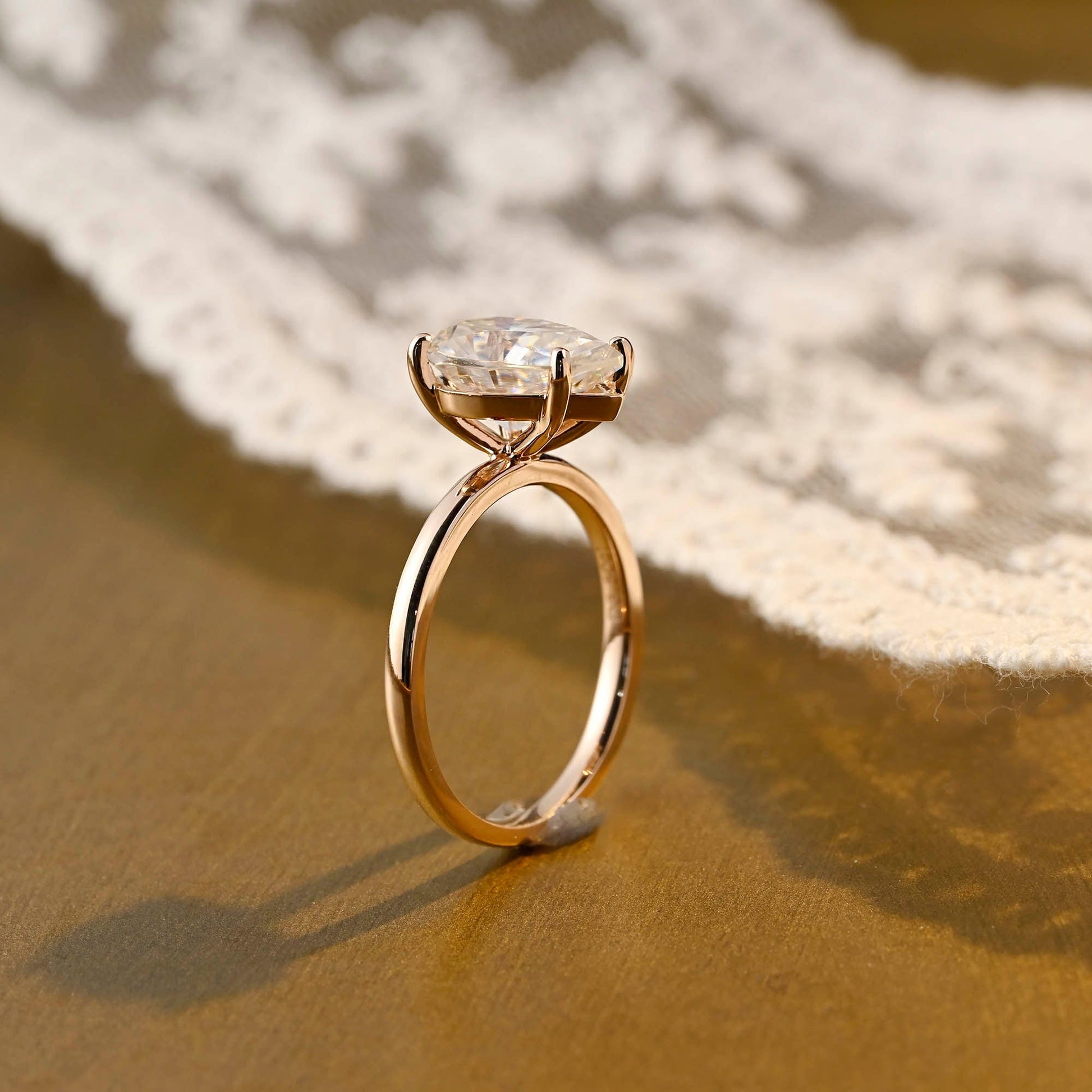 2 CT Emerald Pave Moissanite Engagement Ring