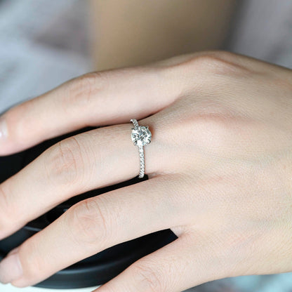 2 CT Emerald Pave Moissanite Engagement Ring