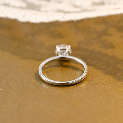 2 CT Emerald Pave Moissanite Engagement Ring