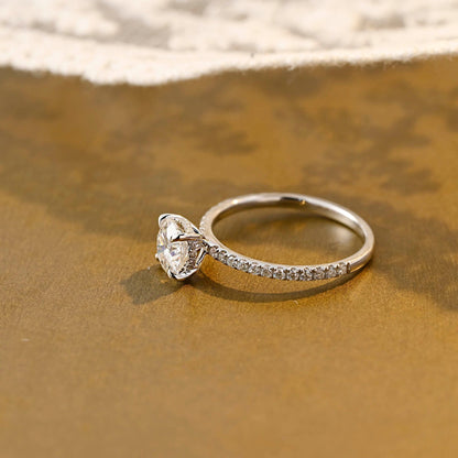 2 CT Emerald Pave Moissanite Engagement Ring