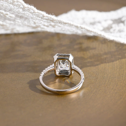 2 CT Emerald Pave Moissanite Engagement Ring