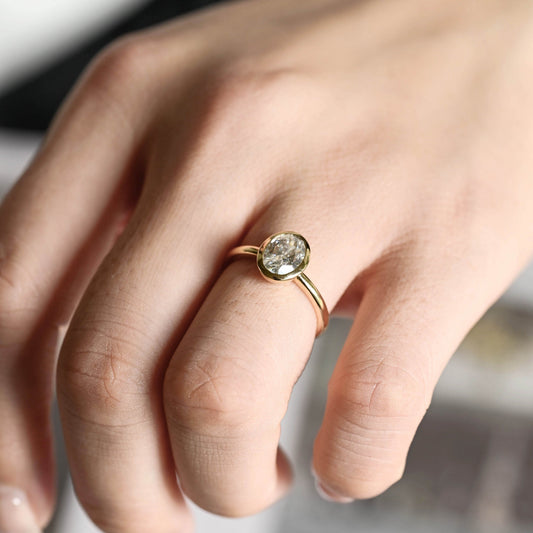 2 CT Emerald Pave Moissanite Engagement Ring