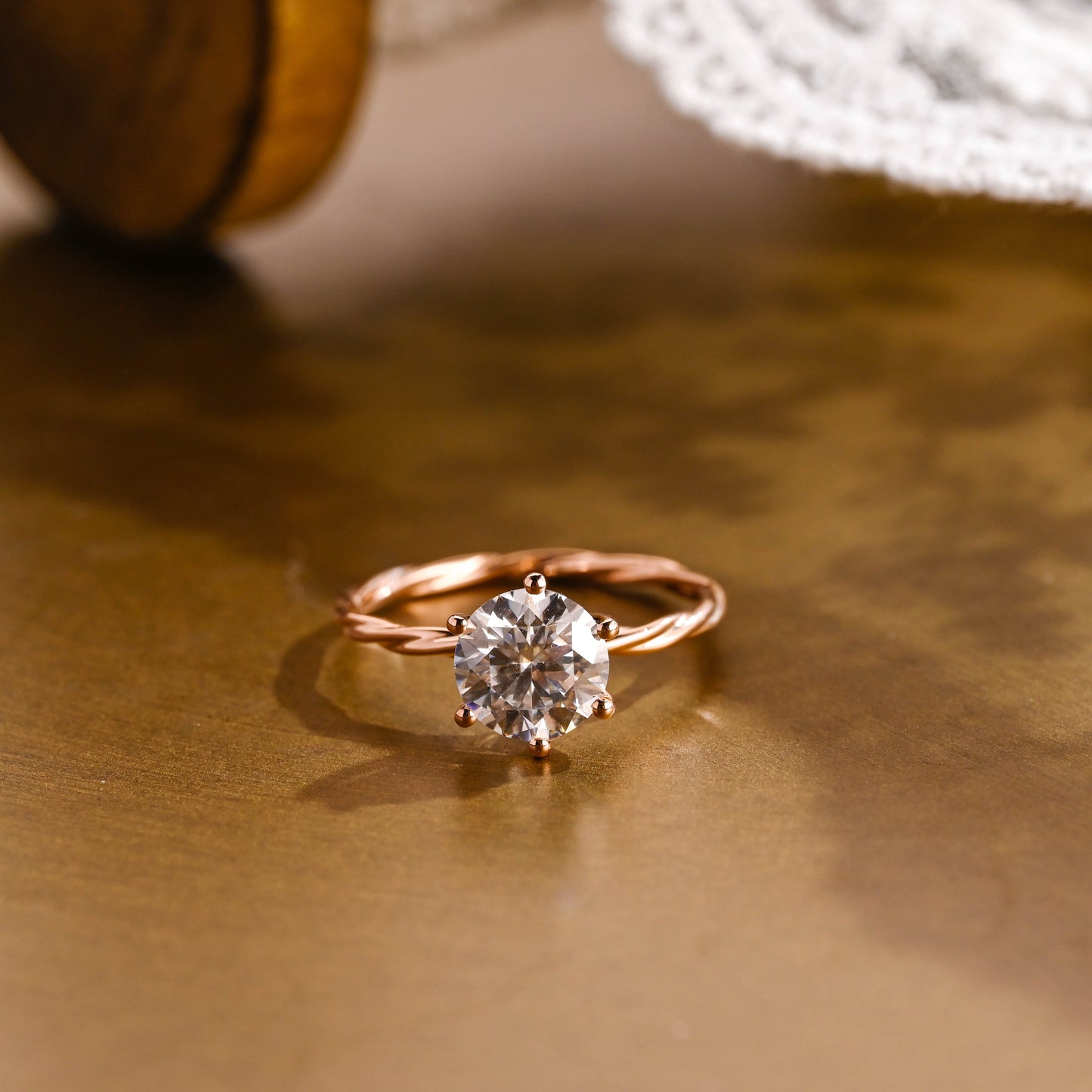2 CT Emerald Pave Moissanite Engagement Ring
