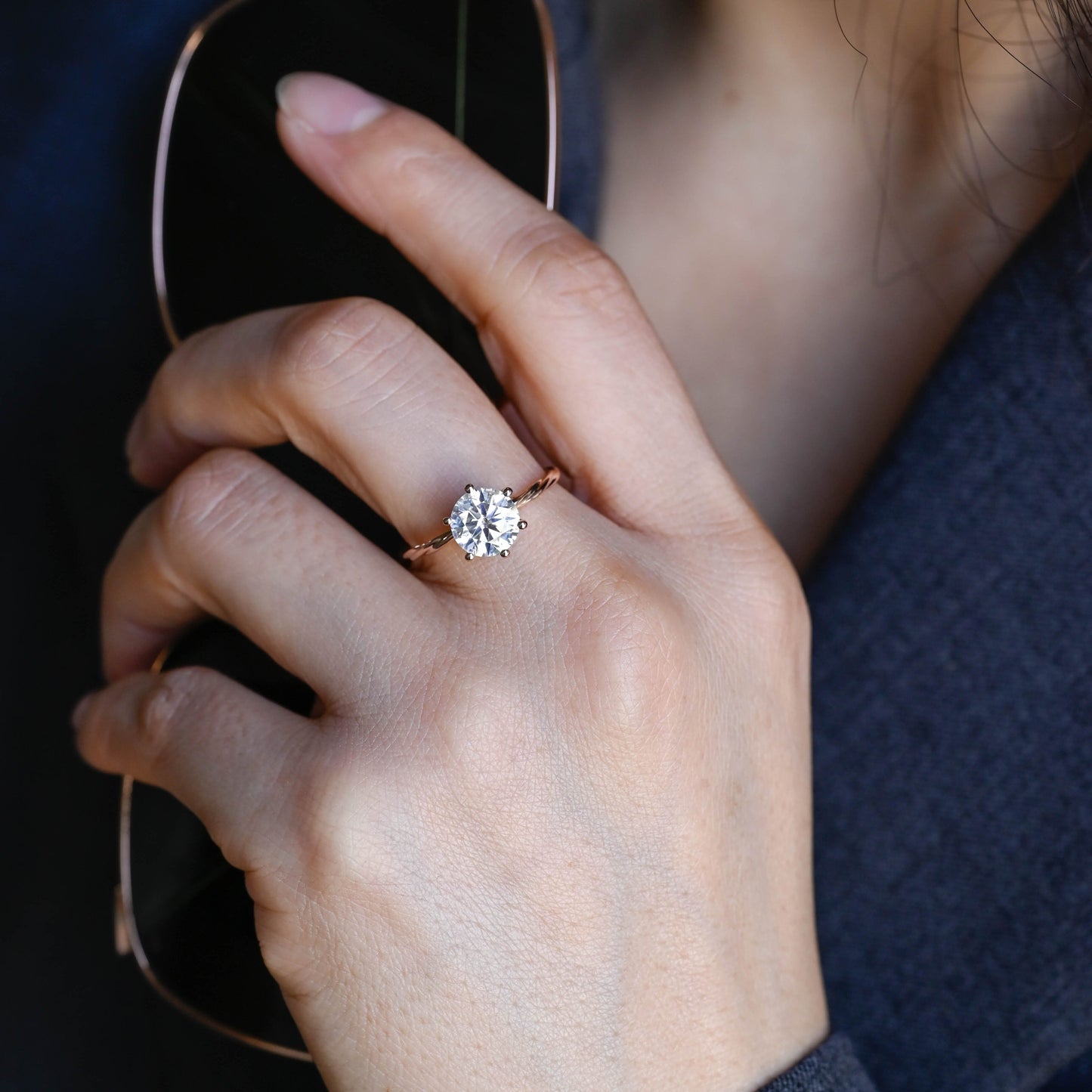 2 CT Emerald Pave Moissanite Engagement Ring