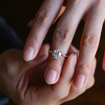 2 CT Emerald Pave Moissanite Engagement Ring