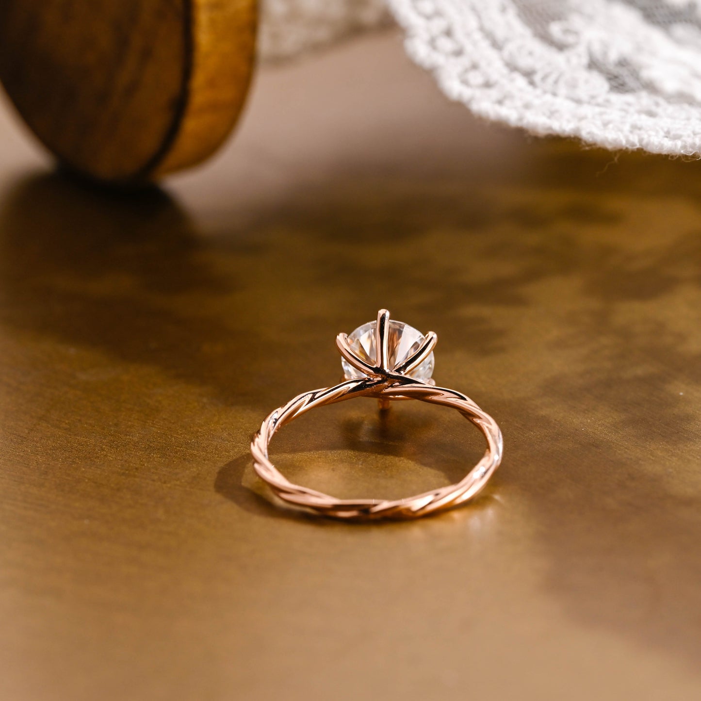 2 CT Emerald Pave Moissanite Engagement Ring