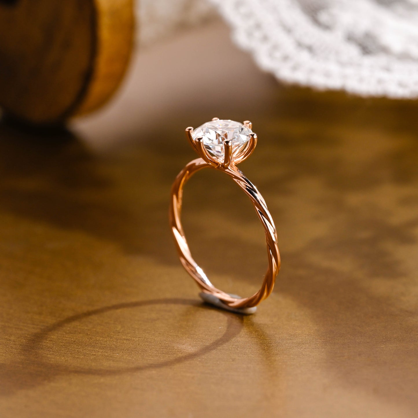 2 CT Emerald Pave Moissanite Engagement Ring