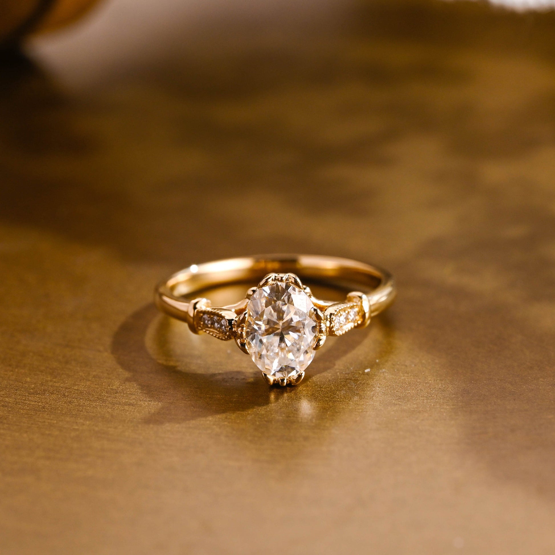 2 CT Emerald Pave Moissanite Engagement Ring