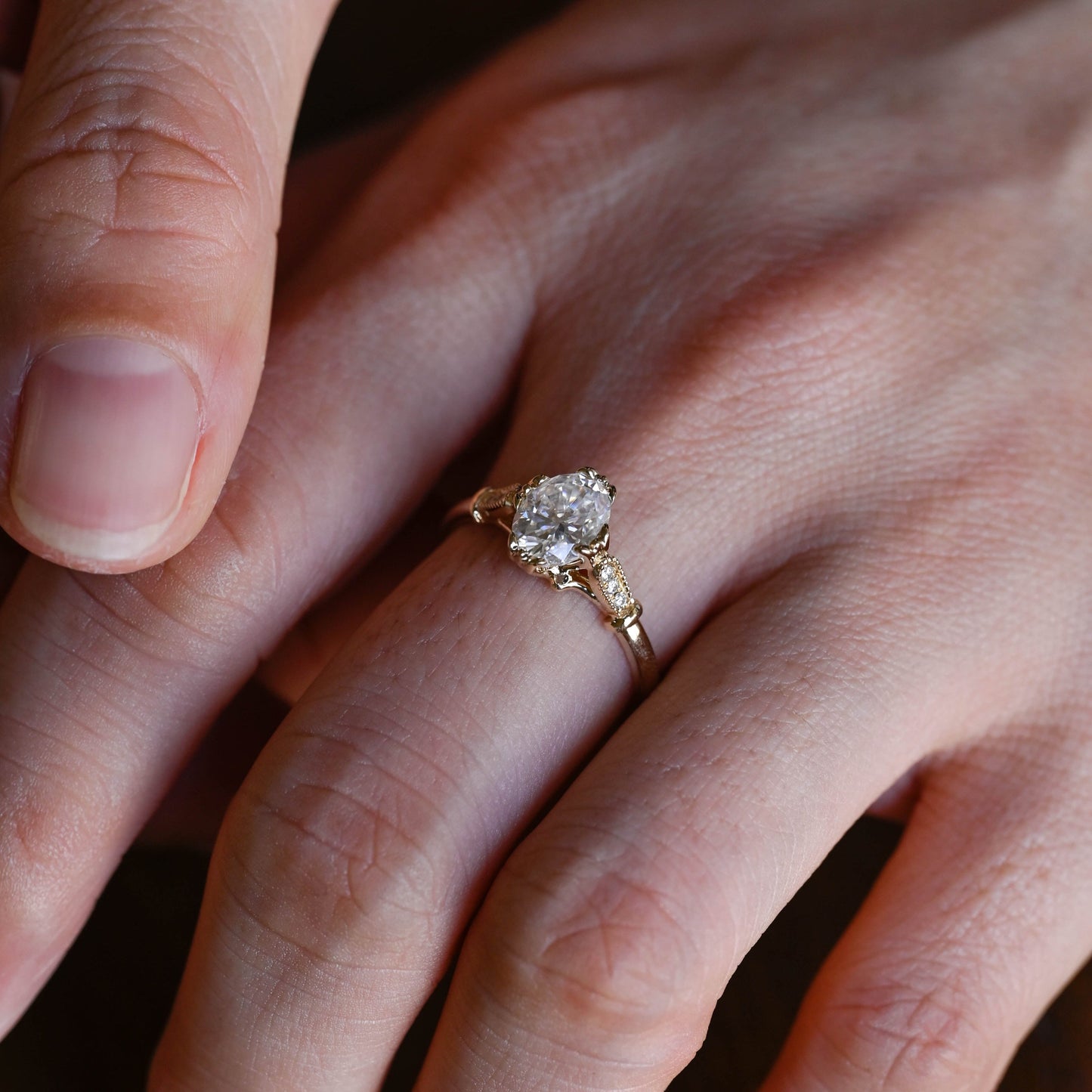 2 CT Emerald Pave Moissanite Engagement Ring