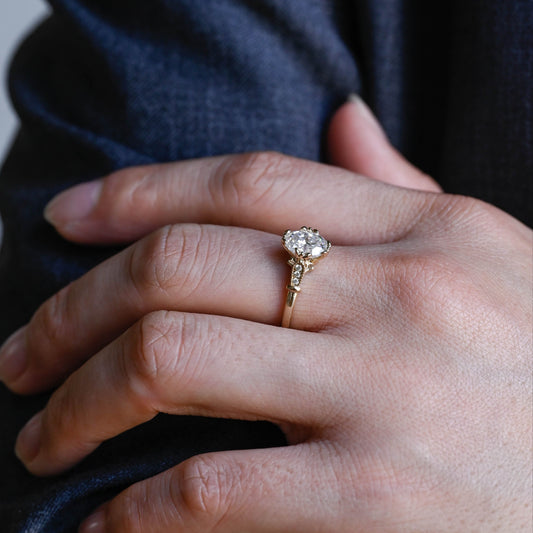2 CT Emerald Pave Moissanite Engagement Ring