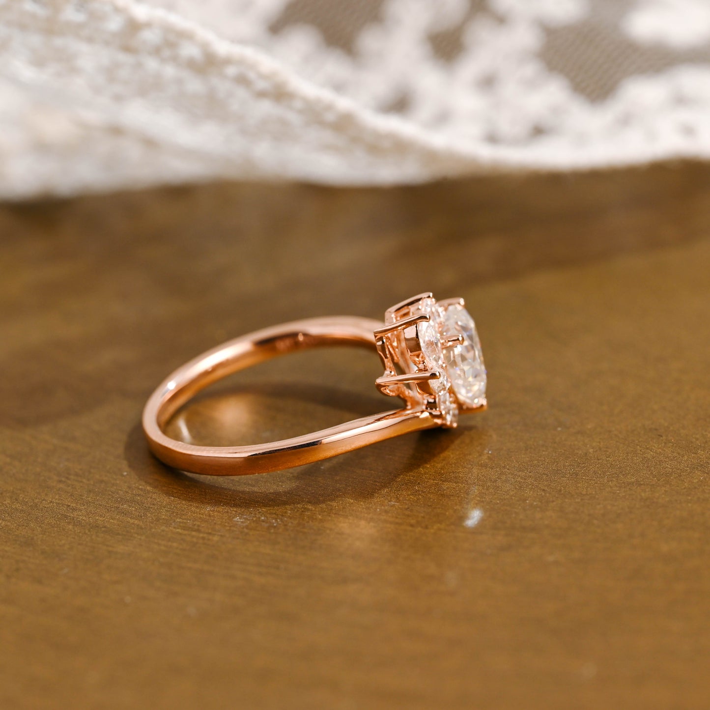 2 CT Emerald Pave Moissanite Engagement Ring
