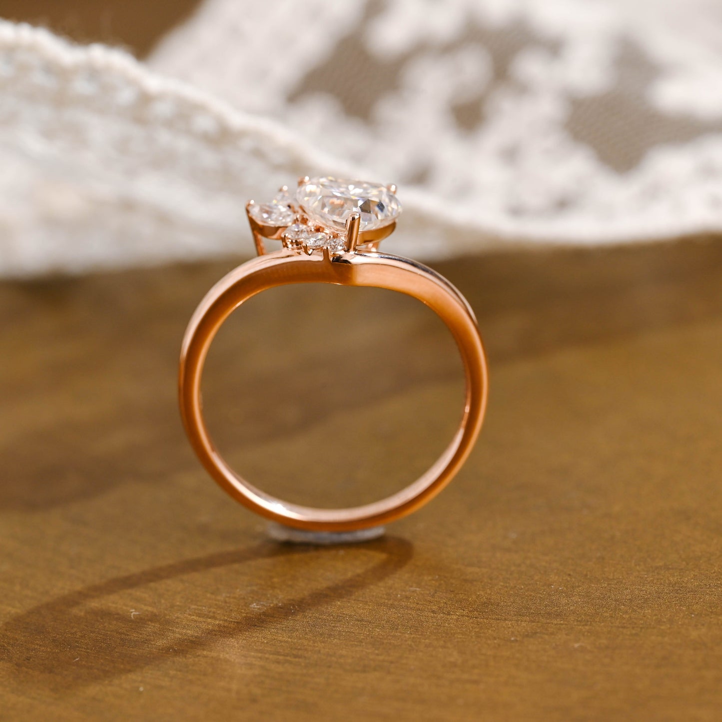 2 CT Emerald Pave Moissanite Engagement Ring