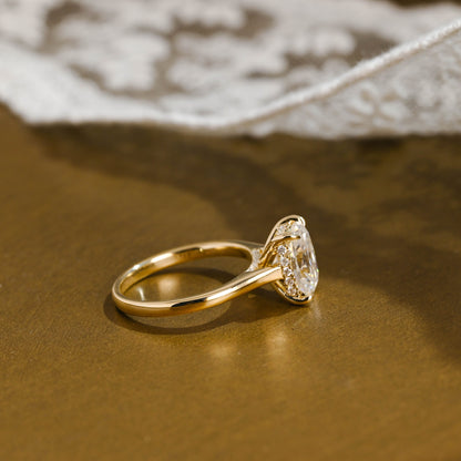 2 CT Emerald Pave Moissanite Engagement Ring