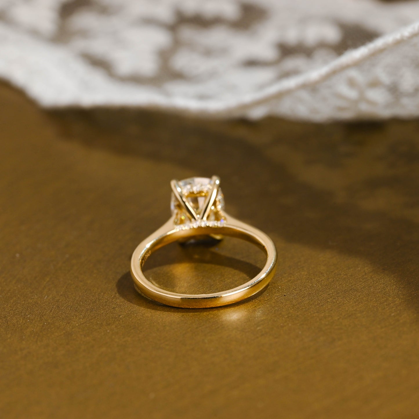 2 CT Emerald Pave Moissanite Engagement Ring