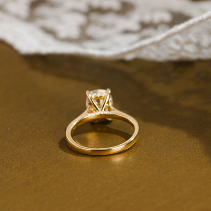 2 CT Emerald Pave Moissanite Engagement Ring