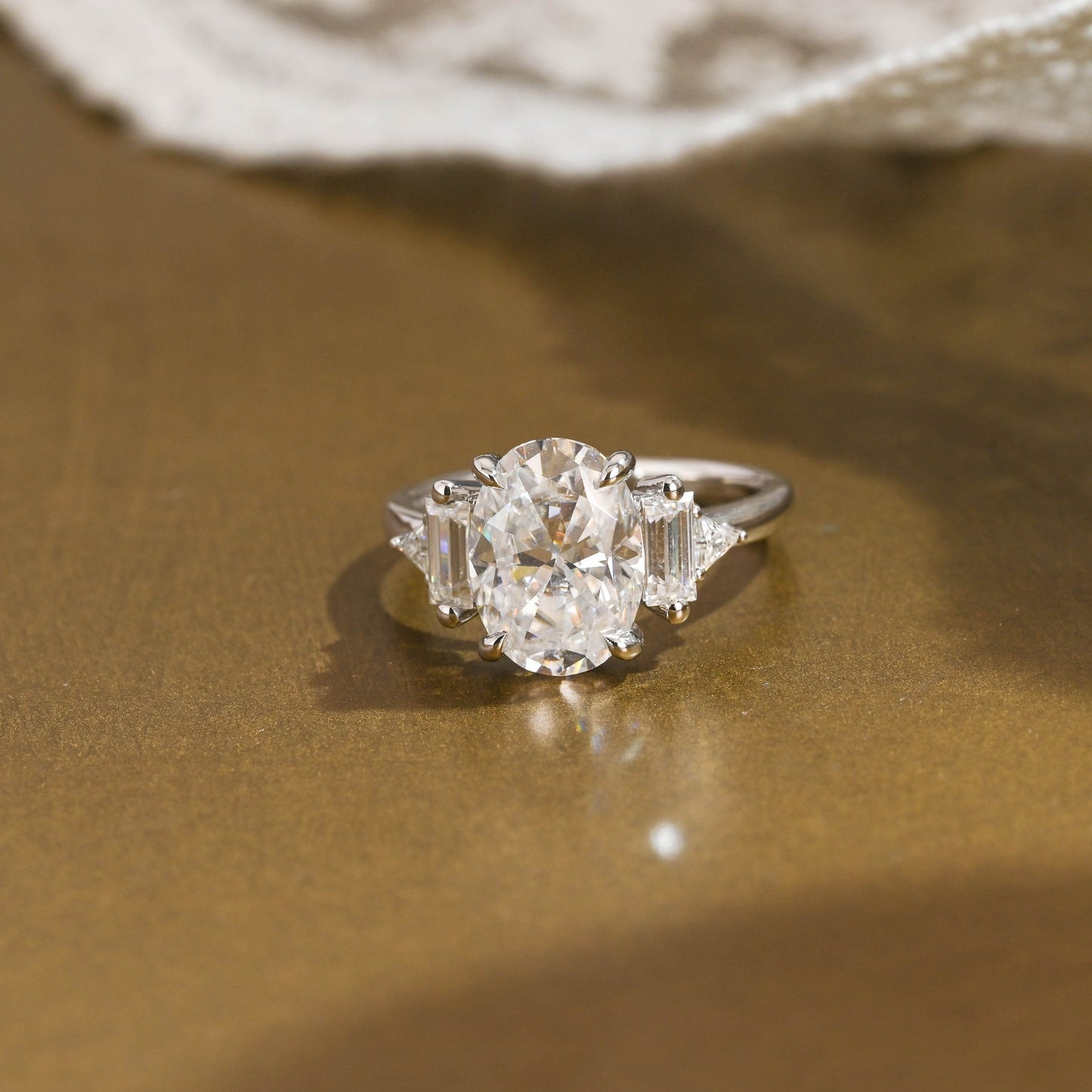 2 CT Emerald Pave Moissanite Engagement Ring