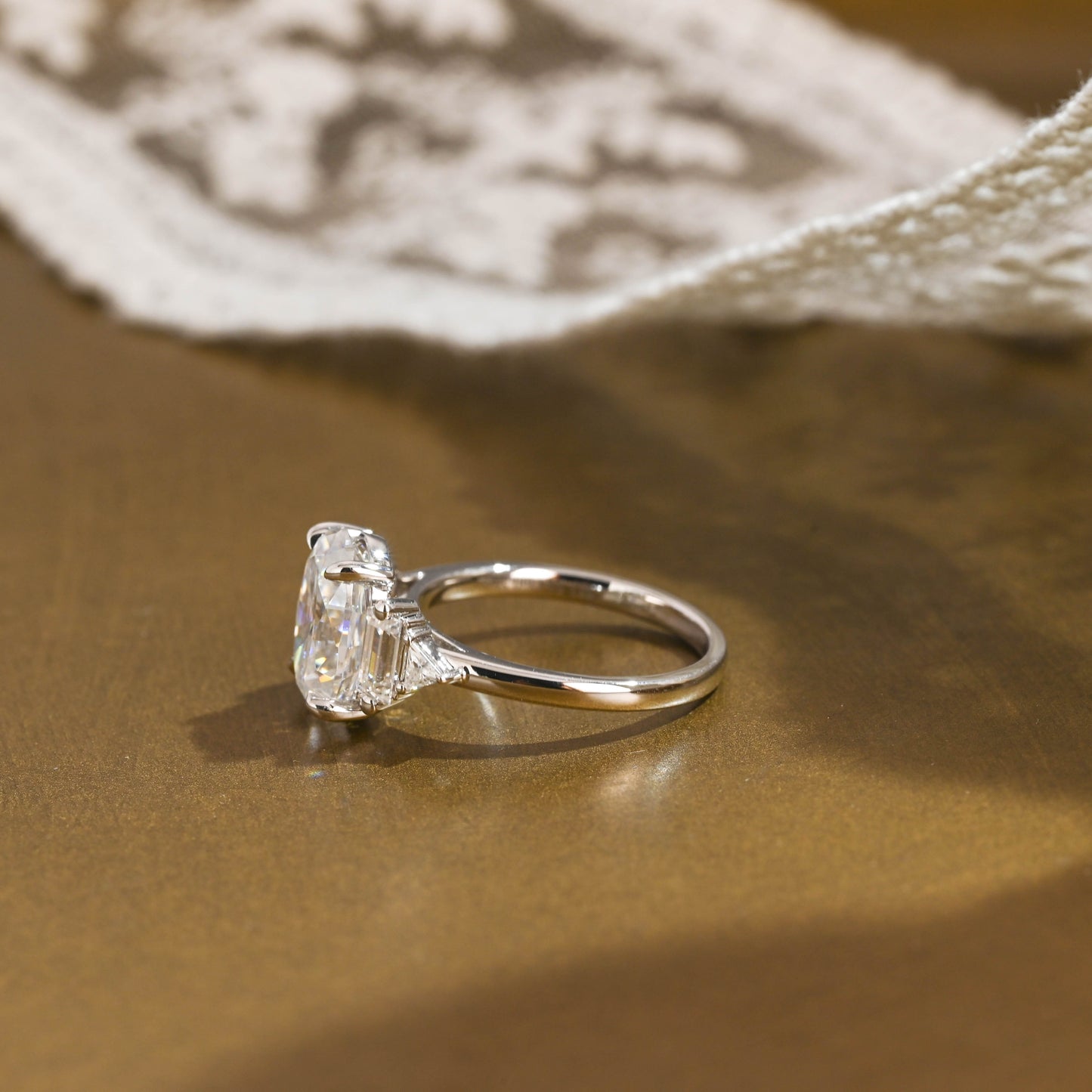 2 CT Emerald Pave Moissanite Engagement Ring