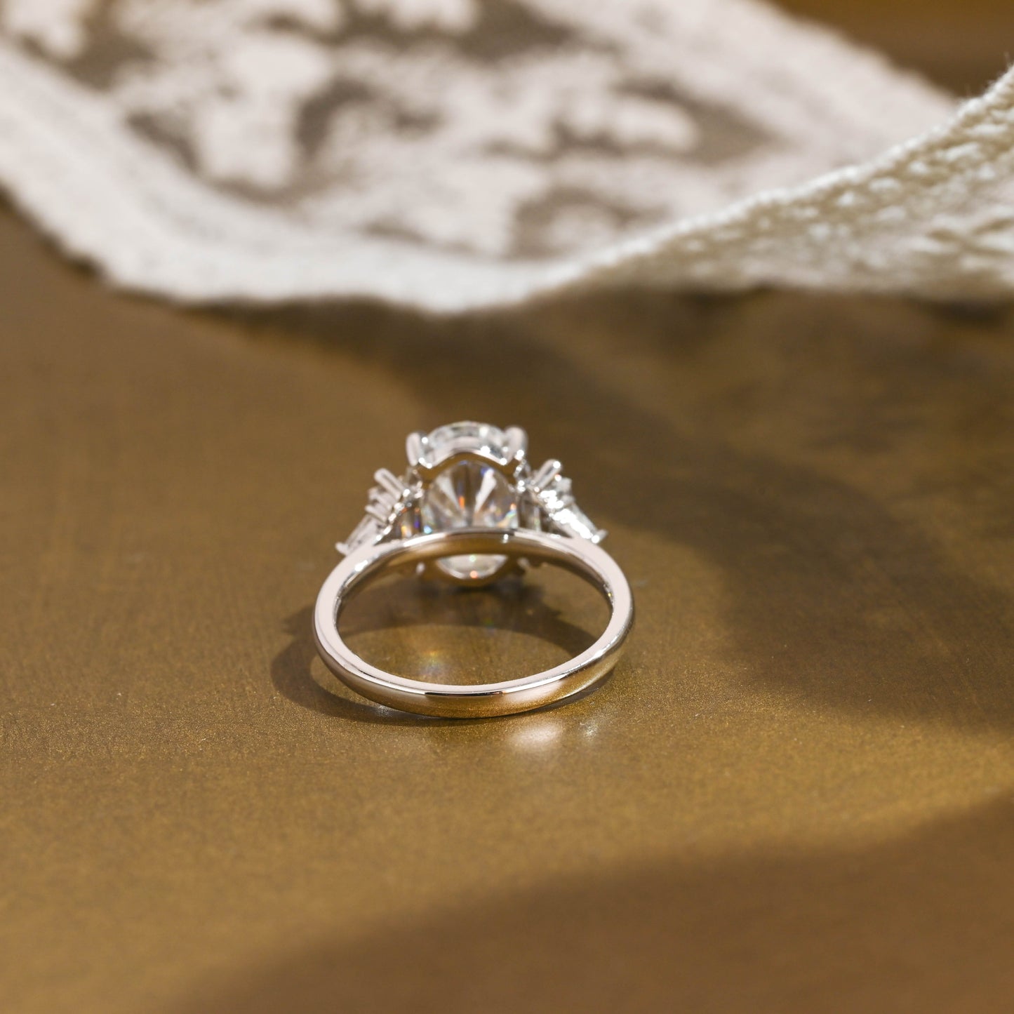 2 CT Emerald Pave Moissanite Engagement Ring