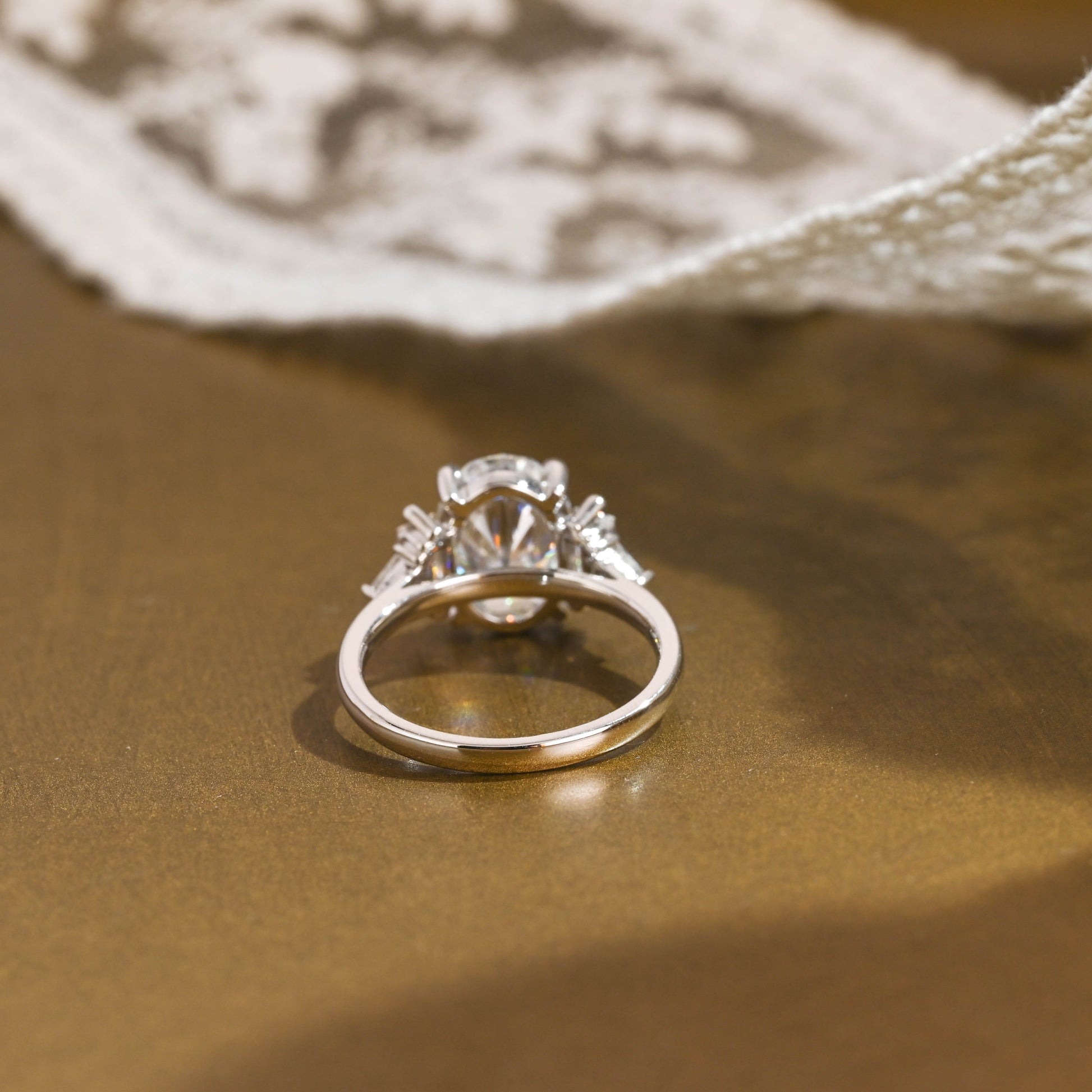 2 CT Emerald Pave Moissanite Engagement Ring