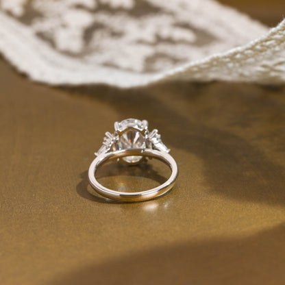 2 CT Emerald Pave Moissanite Engagement Ring