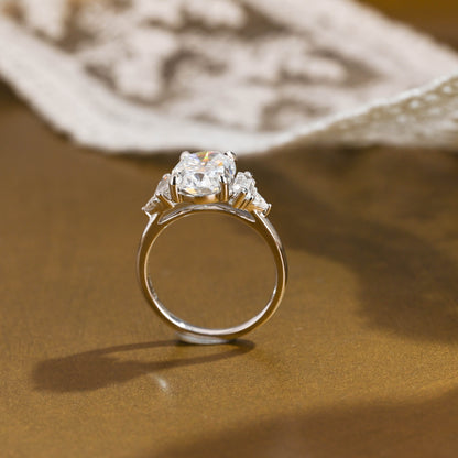 2 CT Emerald Pave Moissanite Engagement Ring