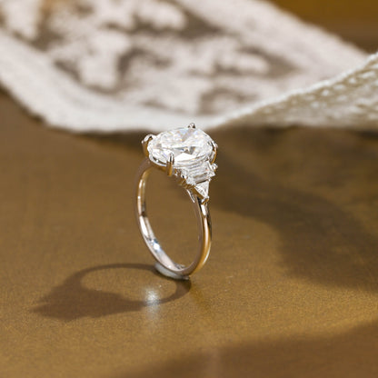 2 CT Emerald Pave Moissanite Engagement Ring
