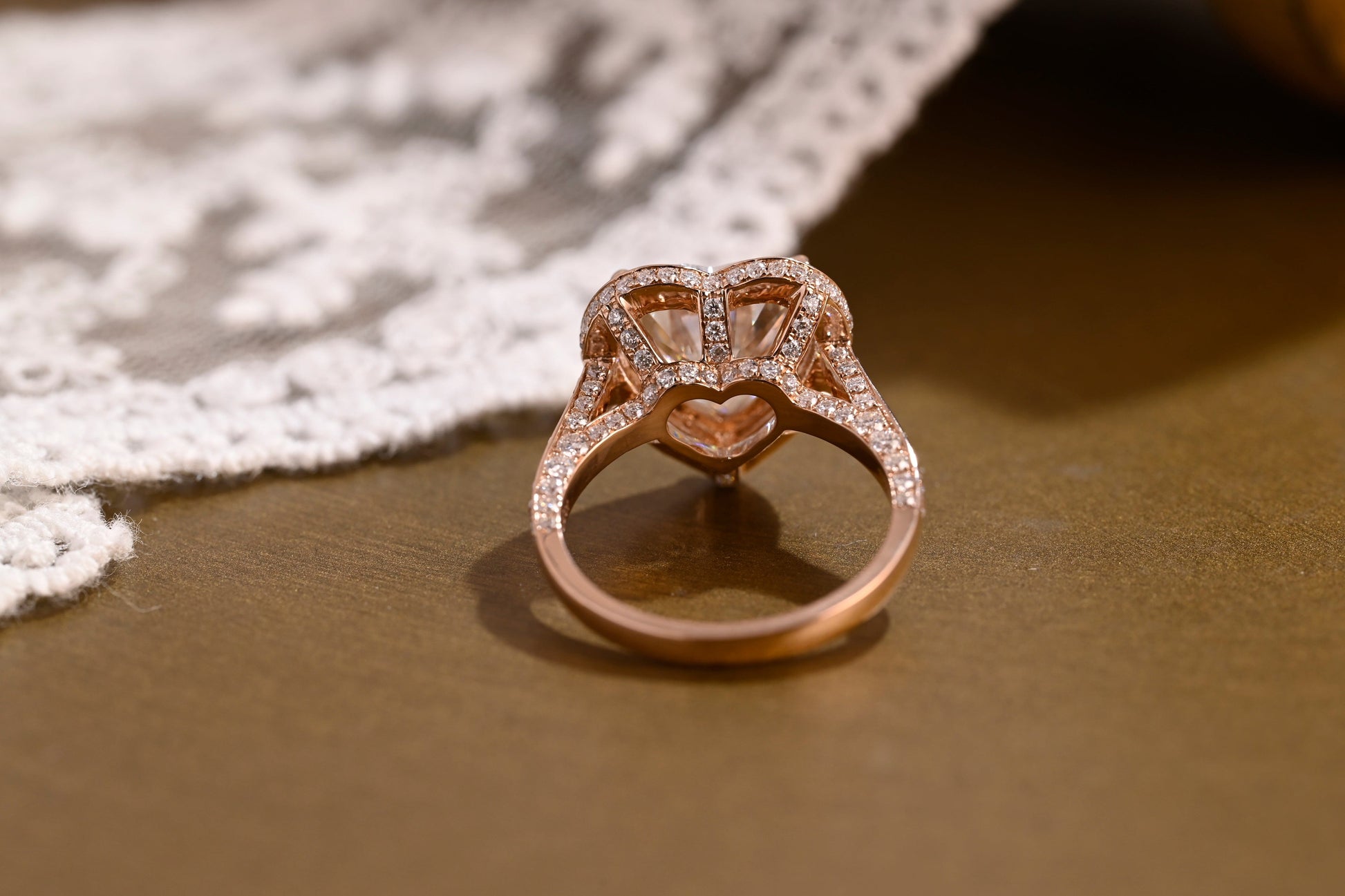 2 CT Emerald Pave Moissanite Engagement Ring