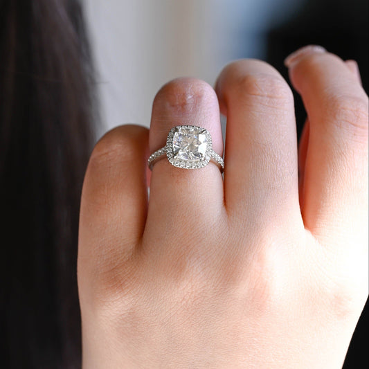 2 CT Emerald Pave Moissanite Engagement Ring