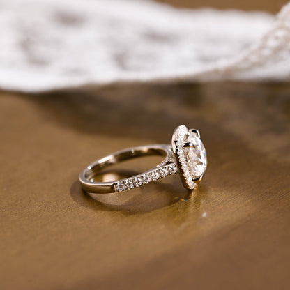 2 CT Emerald Pave Moissanite Engagement Ring