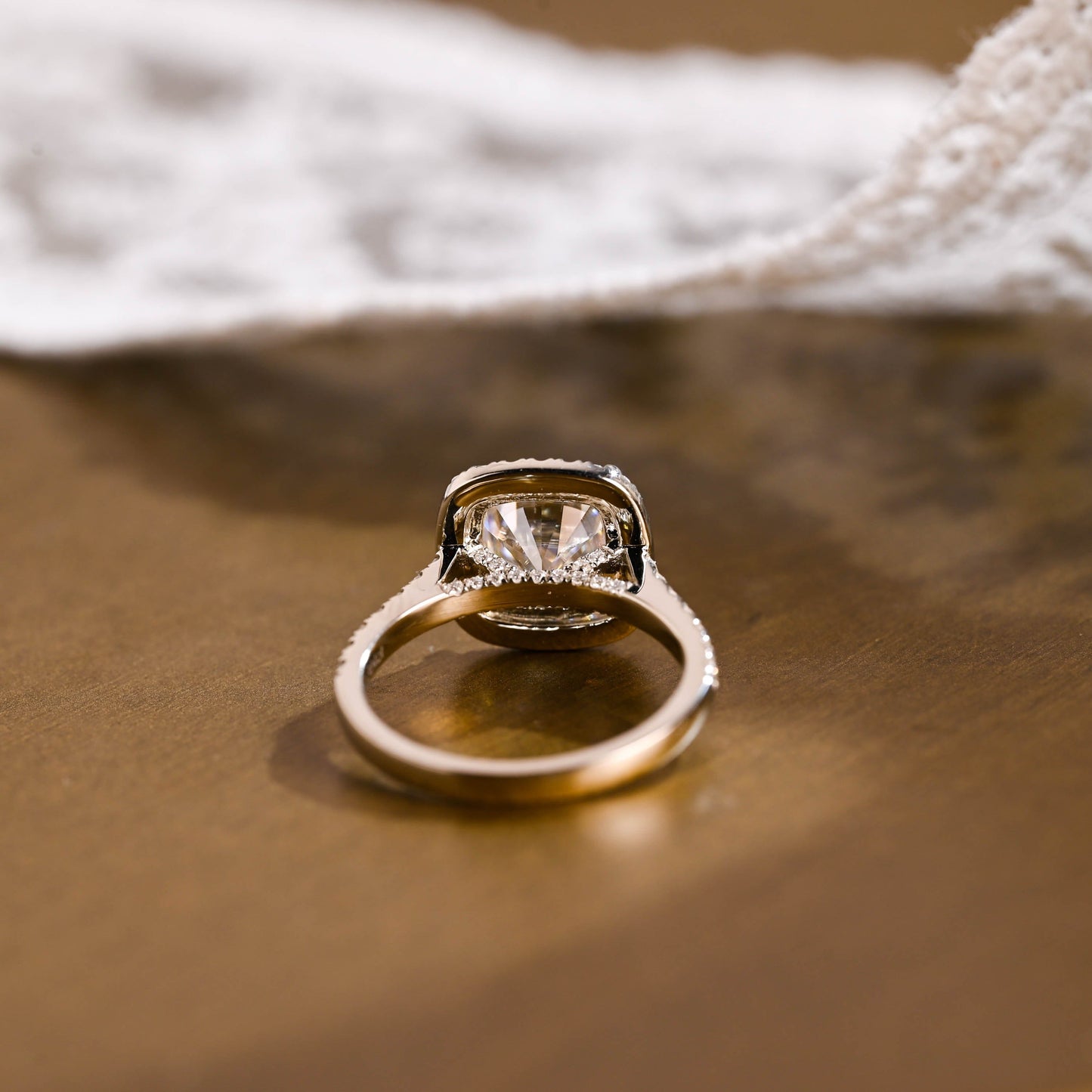 2 CT Emerald Pave Moissanite Engagement Ring