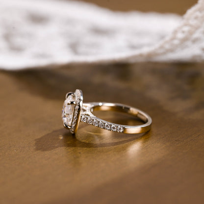2 CT Emerald Pave Moissanite Engagement Ring