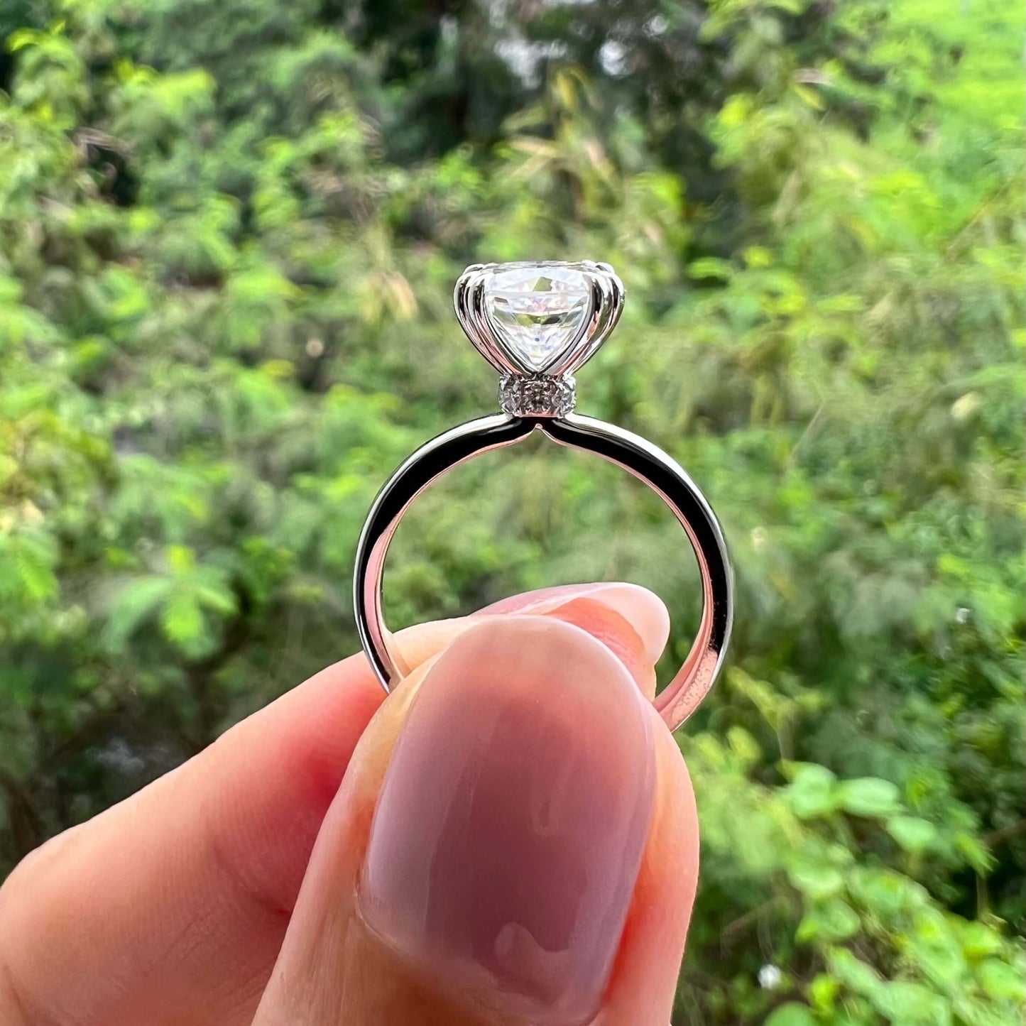 2.0 CT Cushion Cut Solitaire Moissanite Engagement Ring