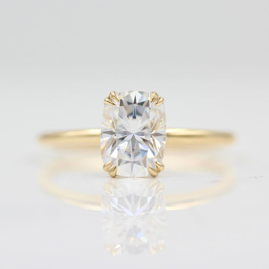 1.22 CT Elongated Cushion Solitaire Moissanite Engagement Ring