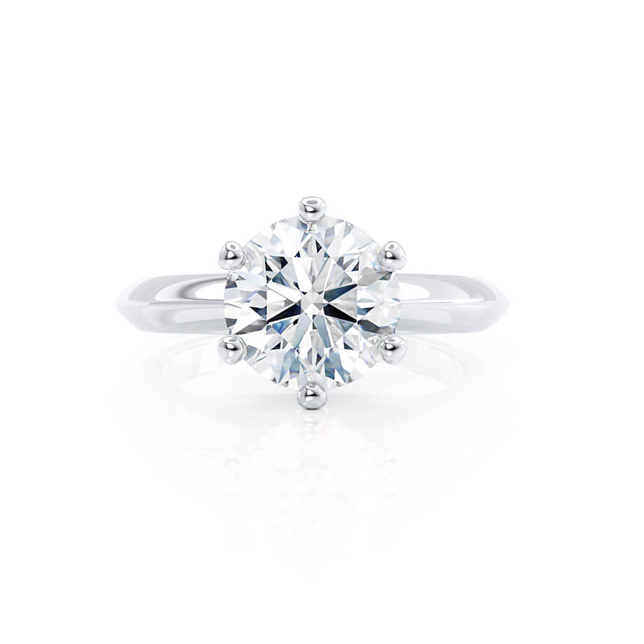 1.0 CT Round Shaped Moissanite Solitaire Engagement Ring