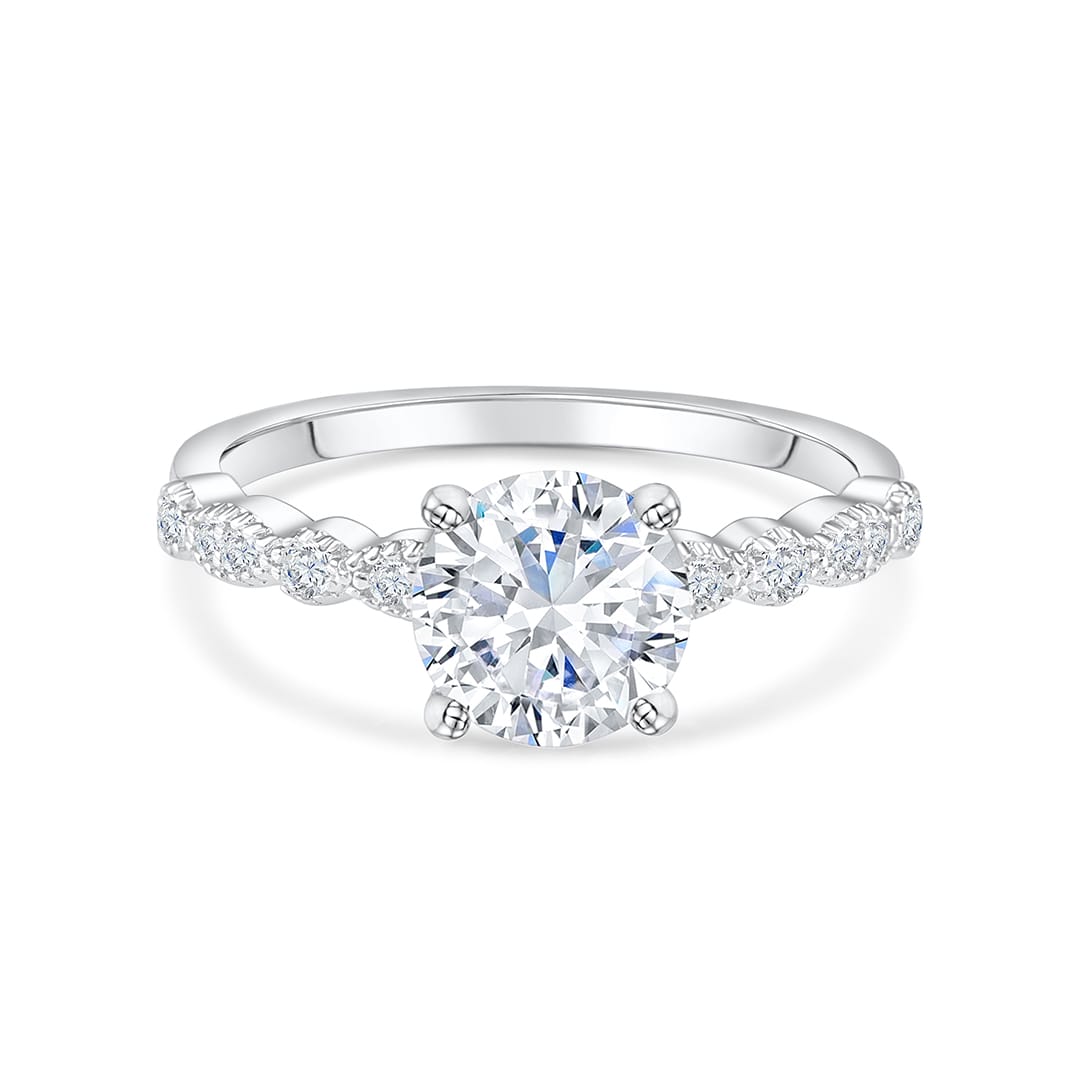 1.80 CT Round Cut Solitaire Moissanite Engagement Ring