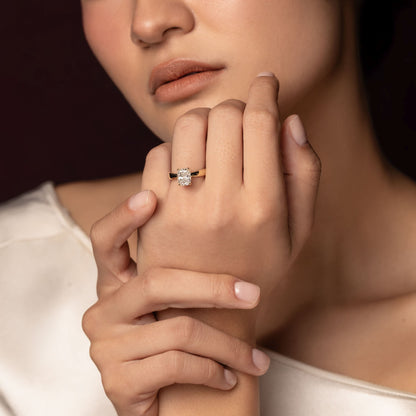 1.5 CT Elongated Cushion: Chunky Solitaire Lab Grown Diamond Engagement Ring