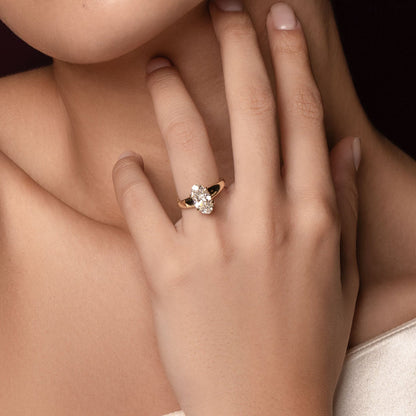 2.5 CT Moval: Chunky Solitaire Lab Grown Diamond Engagement Ring