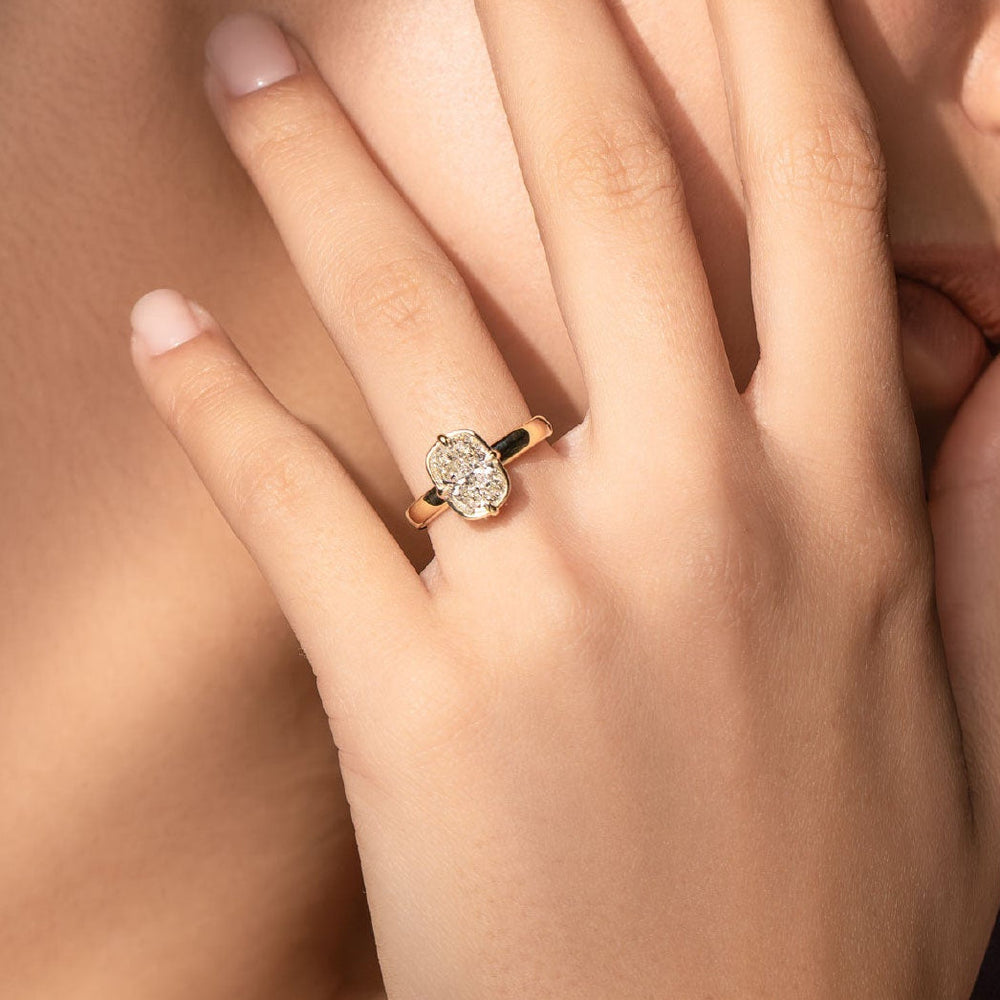 2.5 CT Elongated Cushion: Pronged Bezel Lab Grown Diamond Engagement Ring