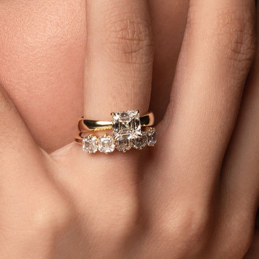 1 CT Asscher: Solitaire Lab Grown Diamond Engagement Ring