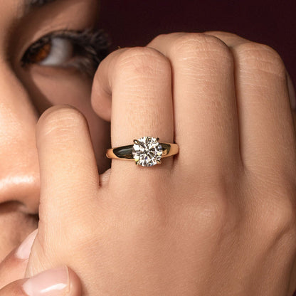 1.5 CT Round : Chunky Solitaire Lab Grown Diamond Engagement Ring
