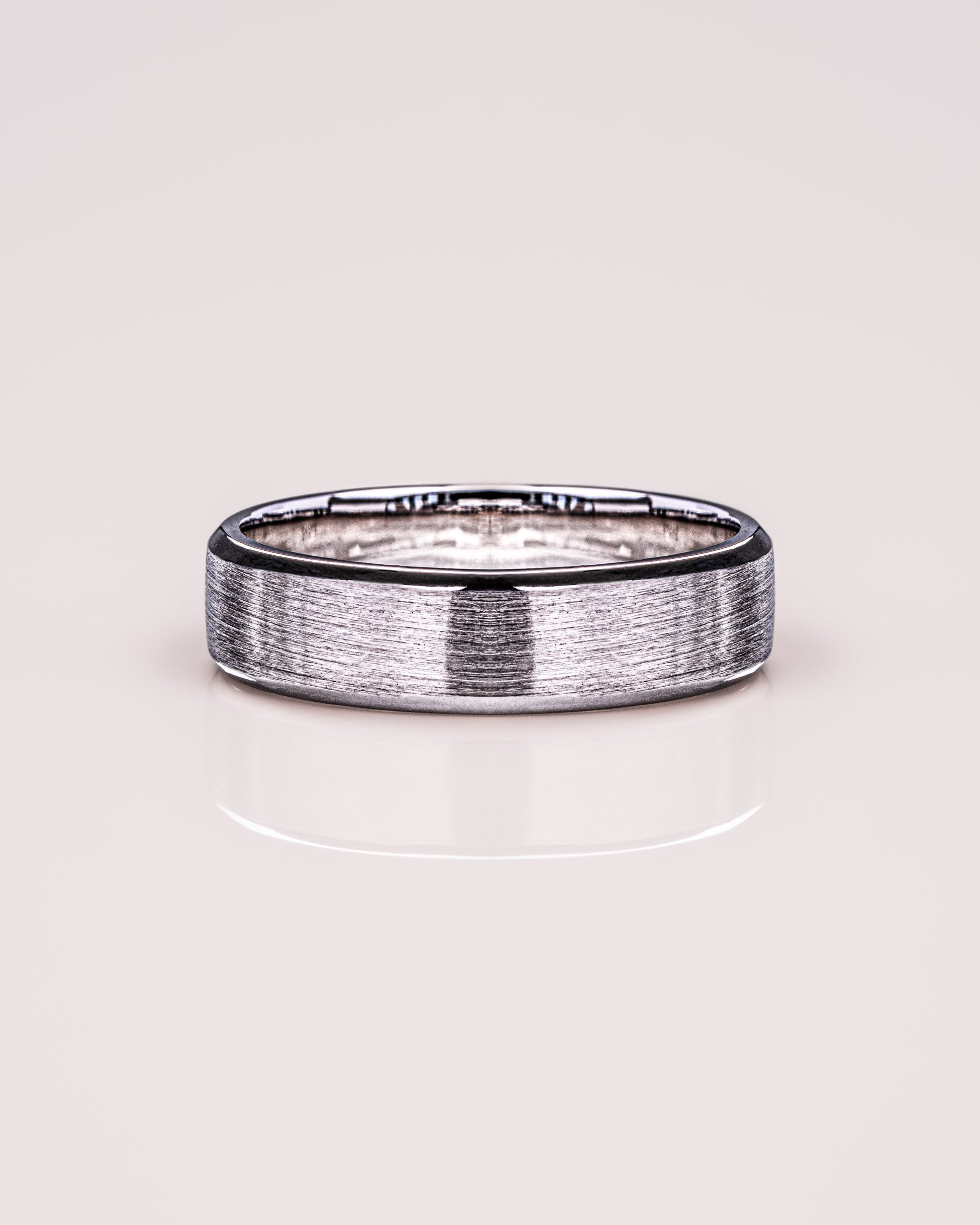 Brushed-Finish White Gold Men's Band 4