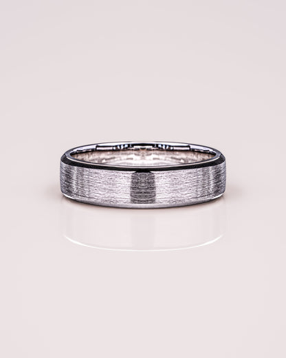 Brushed-Finish White Gold Men's Band 4