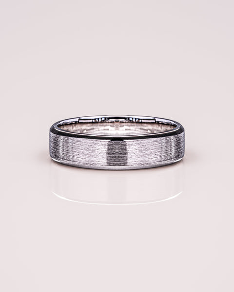 Brushed-Finish White Gold Men's Band