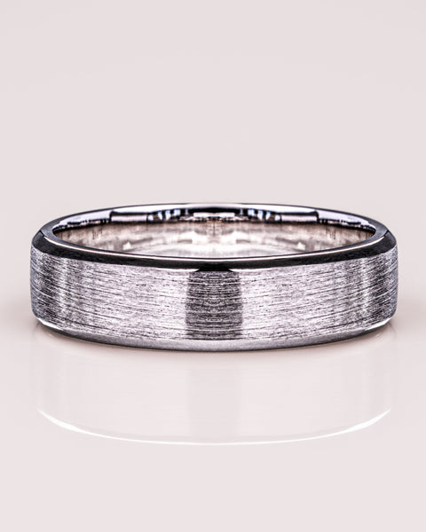 Brushed-Finish White Gold Men's Band